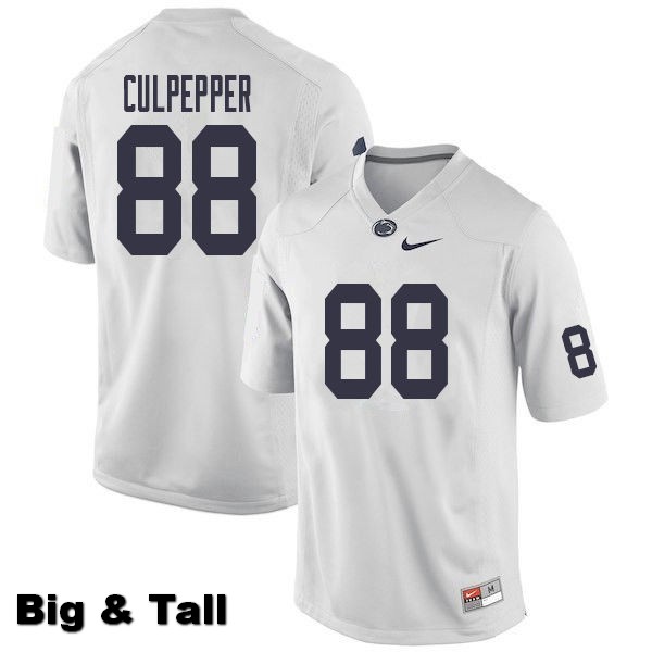 NCAA Nike Men's Penn State Nittany Lions Judge Culpepper #88 College Football Authentic Big & Tall White Stitched Jersey SDM7198OY